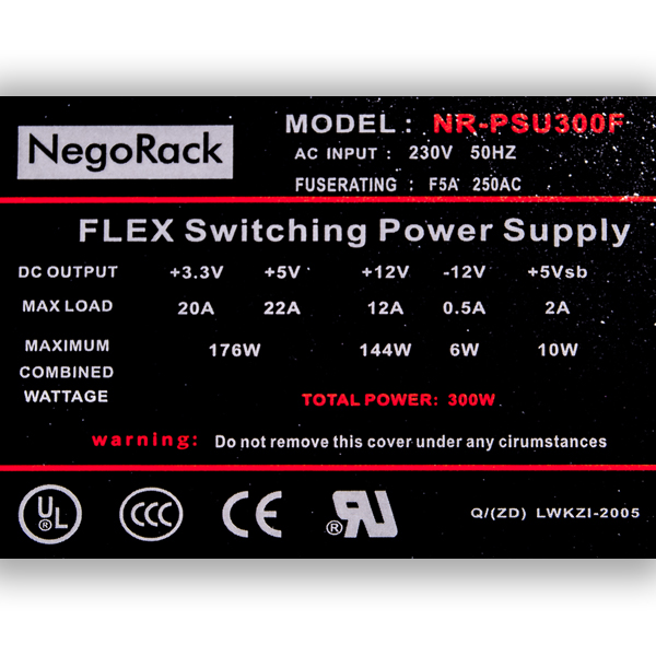   FLEX ATX NR-PSU300F 300 (82*41*150MM), Negorack